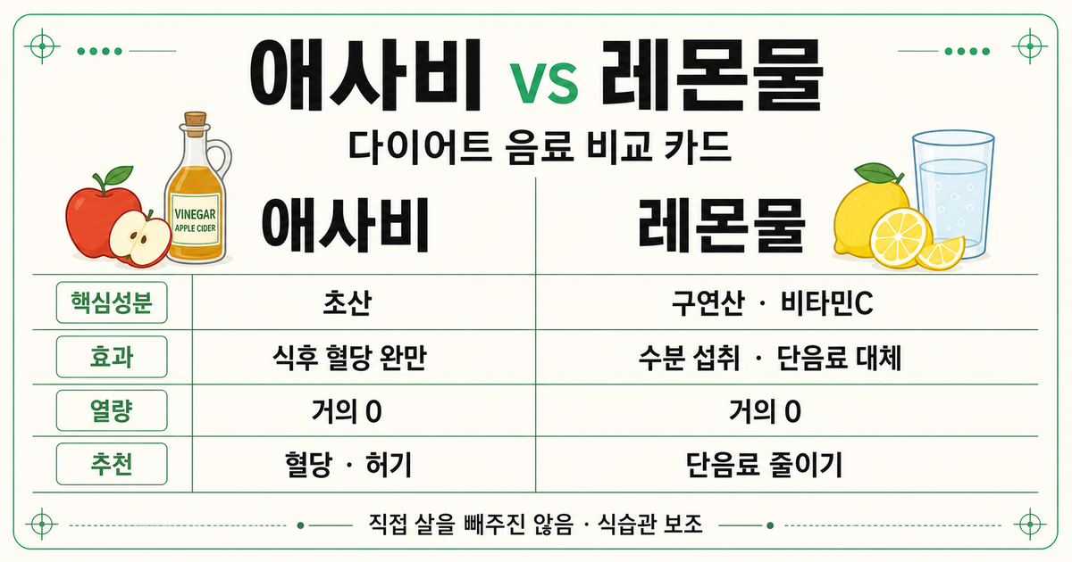 애사비와 레몬물