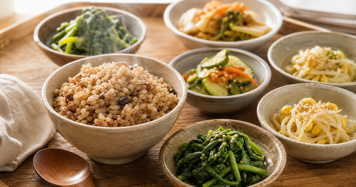 현미밥 한 상