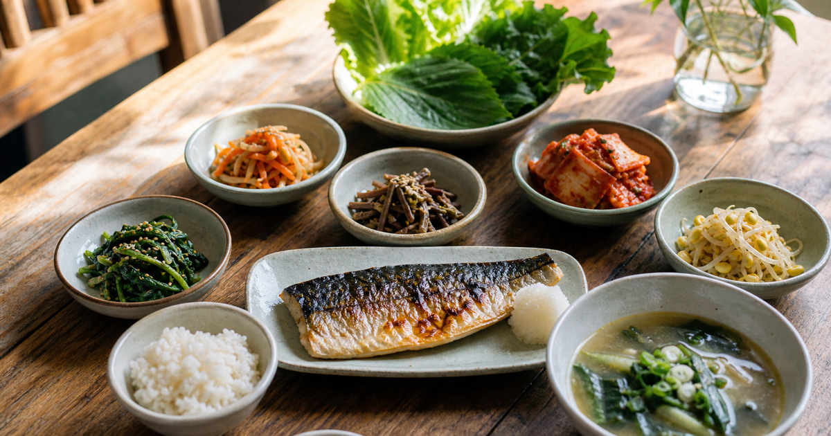 균형 잡힌 한식 반찬상